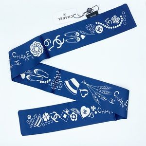 Chanel Silk Bandeau Skinny Scarf